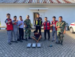 Terduga Pencuri Besi Pagar Di jalan Tol Bakauheni Selatan, di Amankan Petugas Tol
