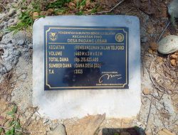 Diduga Pengerjaan Pembangunan jalan Telford Didesa padang Lebar Dikerjakan Asal – Asalan