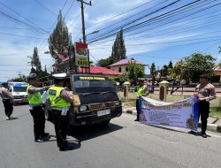 Sat Lantas Polres Dairi Sosialisasikan Target Operasi Keselamatan Toba 2024.