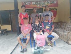 Polsek Utan Ringkus 3 Orang Pria Terduga Pelaku Pencurian Mesin Air