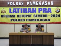 Kapolres Pamekasan Pimpin Pelatihan Pra Operasi Ketupat Semeru 2024 Di Gedung Bhayangkara.