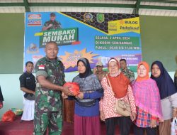 Di Tengah Harga Sembako Tinggi Jelang Hari Raya Idul Fitri, Kodim 1208/Sambas Gelar Bazar Murah Ramadhan