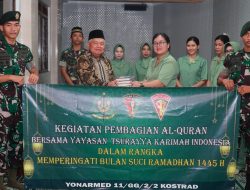 Bulan Suci Ramadhan 1445 H, Yonarmed 11/GG/2/2 Kostrad Laksanakan Pembagian Mushaf Al-Quran