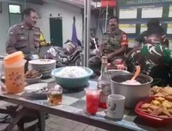 Bhabinkamtibmas Wilayah Parungpanjang Sambang Mako Ramil 2123 Parungpanjang – Tenjo Intensifkan Komunikasi Bersinergi dengan Buka Puasa Bersama