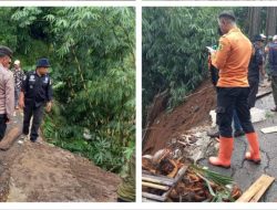 Polsek Dramaga Bersama Instansi Terkait Cek Lokasi TKP Tanah Longsor dan Rumah Roboh Terjadi di Dramaga, Bogor