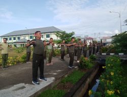 Jaga Kebugaran Anggota Kodim 1208/Sambas Laksanakan Senam Sebelum Bekerja