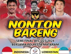 Gelar Nobar Semifinal Piala AFC U-23, Polresta Mataram Dukung Garuda Muda