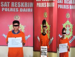 Sat Reskrim Polres Dairi Ringkus 3 Tersangka Penggelapan Mobil Rental