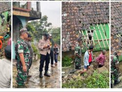 Polsek Megamendung Cek Lokasi Bencana Alam Longsor Menimpa Rumah di Kampung Kebon Jengkol, Megamendung