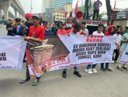 GMPI Aksi Demo Di Mabes Polri Minta  Bareskrim Segera Tetapkan TSK Kasus Dugaan Pemalsuan Dokumen RUPSLB Bank Sumsel Babel