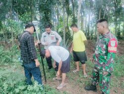 Babinsa Desain Sirnasari Kawal Pengukuran Lahan Warga Dalam Program PTSL