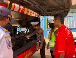 Satlantas Polres Bima Kota Gelar Sosialisasi Kamseltibcarlantas dan Pemeriksaan Kendaraan Bus AKAP dan AKDP