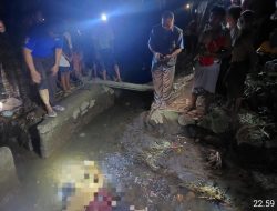 Polres Loteng Evakuasi Mayat Yang Ditemukan Meninggal Di Saluran Irigasi.