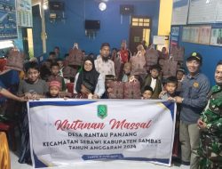Babinsa Koramil 01/Sambas Hadiri Khitanan Massal diDesa Rantau Panjang