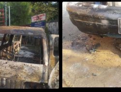 Polsek Nanggung Investigasi Adanya Kebakaran Mobil Carry di SPBU Parakan Muncang,Nanggung