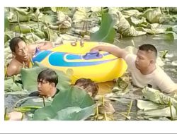 POLSEK JONGGOL BERSAMA INSTANSI TERKAIT EVAKUASI DAN OLAH TKP TERKAIT ADANYA PENEMUAN ORANG MENINGGAL DUNIA AKIBAT TENGGELAM DI DANAU SUTET CITRA INDAH
