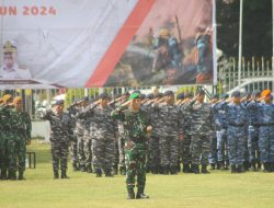 Dandim 0418/Palembang bertugas sebagai Komandan Apel pada Apel dan Simulasi Karhutla Prov. Sumsel tahun 2024