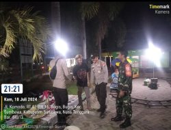 Sinergitas TNI-POLRI, Polsek dan Koramil Sumbawa Gelar Patroli Malam Bersama