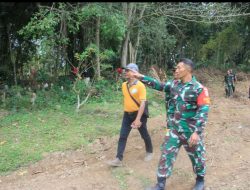 Dandim 1615/Lotim Didampingi Danramil Sikur Tinjau Pembukaan Jalan Sasaran Tambahan TMMD Ke 121.