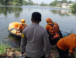 Polsek Cibinong Bersama Instansi Terkait Olah TKP Dan Lakukan Pencarian Terkait Orang Tenggelam di Setu Citatah, Cibinong