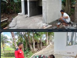 TMMDKe 121  Kodim/Lotim, Program Pembuatan Mushalla Dan MCK  Berjalan Lancar Dan Menunggu Proses Finishing.