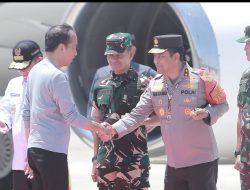 Kapolda NTB Dampingi Kapolri dan Panglima TNI Sambut Presiden Jokowi di BIL untuk MotoGP Mandalika 2024