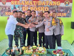 HUT TNI Ke 79: Tiga Kapolsek Sambangi Koramil 401-01 Sungai Lilin