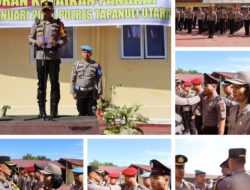 Kapolres Taput pimpin upacara kenaikan pangkat Setingkat dari, 7 Perwira dan 32 Bintara 1 PNS POLRI