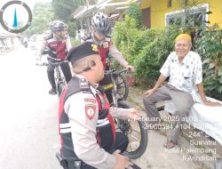 Gasum Direktorat Samapta Polda Sumsel. Menggelar Kegiatan Turjawali Bengan Bersepeda dan Jalan Kaki
