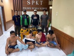 Polsek Sungai Keruh Amankan 4 Orang Bawah Senjata Tajam dan 1 Orang Pengedar Sabu
