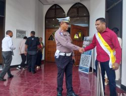 Jamin Keamanan Umat Beragama, Polsek Ampenan Berikan Pengamanan di Tempat Pelaksanaan Ibadah Kenaikan Isa Almasih
