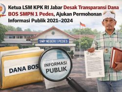 Ketua LSM KPK RI Jabar Desak Transparansi Dana BOS SMPN 1 Pedes, Ajukan Permohonan Informasi Publik 2021–2024