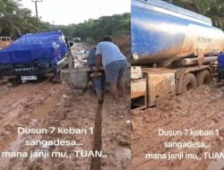 Infrastruktur Amburadul di Negeri Kaya SDA: Jalan di Dusun VII Keban 1 Tenggelam dalam Lumpur