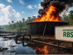 Kebakaran Penampungan Minyak Mentah di Sumur Terdata dalam Koperasi RBS Diduga Beroperasi Tidak Sesuai SOP Kementerian ESDM