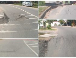Imbas Kemacetan SPBU, Truk Tonase Berat Melintas Hingga Jalan Lettu H Nawawi Ghaffar Bergelombang Sepanjang Jalan