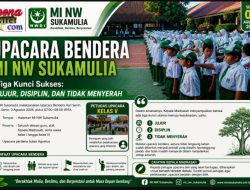 Tiga Kunci Sukses: Jujur, Disiplin, dan Pantang Menyerah, Pesan Kepala MI NW Sukamulia pada Upacara Bendera