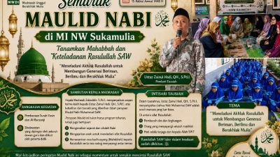 Semarak Maulid Nabi di MI NW Sukamulia, Tanamkan Mahabbah dan Keteladanan Rasulullah SAW