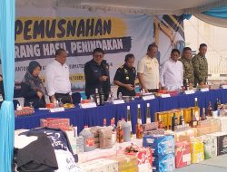 Bea Cukai Sumbagtim Musnahkan 22,4 Juta Batang Rokok Ilegal, Potensi Kerugian Negara Rp20,56 Miliar Berhasil Dicegah
